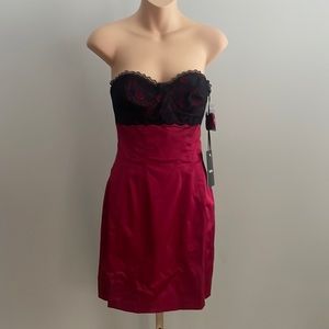 Vintage Bebe Glamour Satin And Lace Dress BNWT size XS